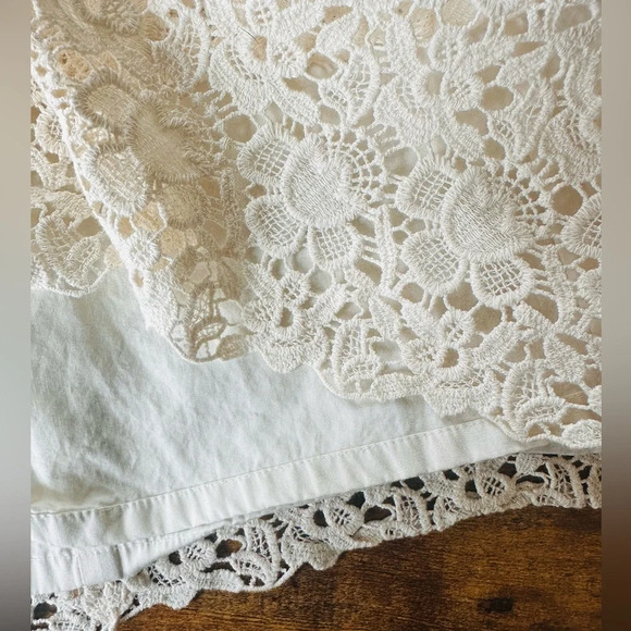 LOFT Ivory Crochet Lined Skirt - Size 8 - Picture 6 of 11